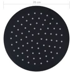 Vidaxl fekete kerek rozsdamentes acél esőztető zuhanyfej 20 cm 147690