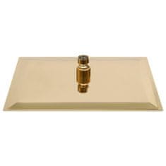Greatstore aranyszínű négyszögletes rozsdamentes acél esőztető zuhanyfej 30x20 cm