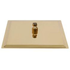Greatstore aranyszínű négyszögletes rozsdamentes acél esőztető zuhanyfej 25x25 cm