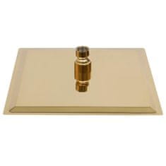 shumee aranyszínű négyszögletes rozsdamentes acél esőztető zuhanyfej 20x20 cm 