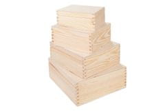 Čisté dřevo Fa dobozok - 4 db-os készlet