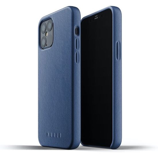 Mujjo Full Leather Case - bőr tok az iPhone 12/12 Pro készülékhez, MUJJO-CL-007-BL, kék