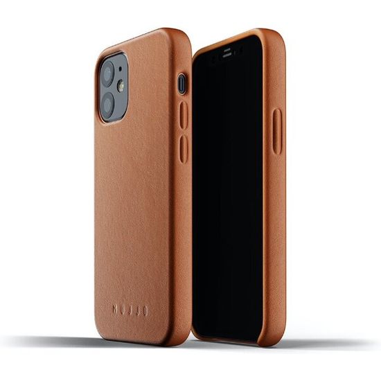 Mujjo Full Leather Case - bőr tok az iPhone 12 mini készülékhez, MUJJO-CL-013-TN, aranybarna