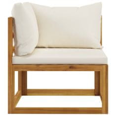 shumee 3057638 3-Seater Garden Sofa with Cushion Cream Solid Acacia Wood (311853+311863)