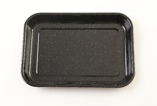 OLYMP Zománcozott sütőtepsi 42 x 29 x 4,5 cm, fekete gránit