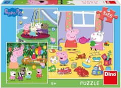 DINO Peppa Pig vakáción, puzzle, 3x55 részes