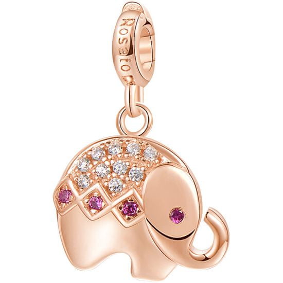 Rosato Rózsaszín aranyozott elefánt medál RZ001