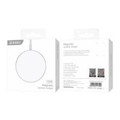 Kaku vezeték nélküli mágneses töltő iPhone 12, MagSafe, 15W, USB-C, fehér