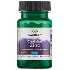 Swanson Kelátos cink (cink-glicinát), 30 mg, 90 kapszula