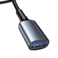 BASEUS Cafule töltő / adatkábel USB 3.0 apa - USB 3.0 hüvely 2 A 1 m CADKLF-B0G, szürke