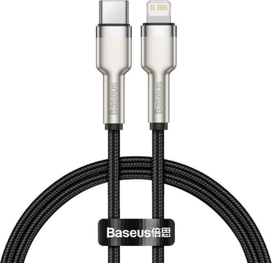 BASEUS Cafule Series töltő- / adatkábel USB-C -ről Lightning-ra PD 20 W 0,25 m CATLJK-01, fekete
