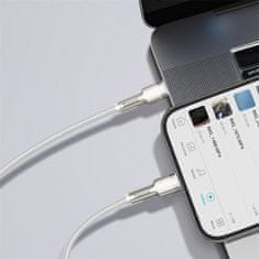 BASEUS Cafule Series töltő- / adatkábel USB-C -ről Lightning-ra PD 20 W 2 m CATLJK-B02, fehér
