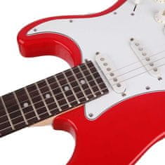 Timeless Tools Elektromos gitár szett kezdőknek, ajándék erősítővel-piros