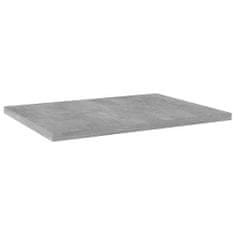 shumee 4 db betonszürke forgácslap könyvespolc 40 x 30 x 1,5 cm