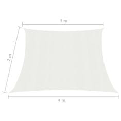 Greatstore fehér HDPE napvitorla 160 g/m² 3/4 x 2