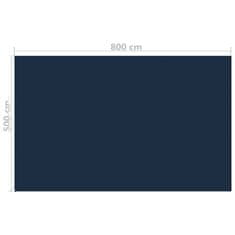 shumee fekete és kék napelemes lebegő PE medencefólia 800 x 500 cm