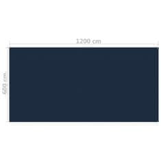 shumee fekete és kék napelemes lebegő PE medencefólia 1200 x 600 cm