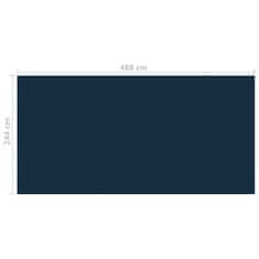 shumee fekete és kék napelemes lebegő PE medencefólia 488 x 244 cm