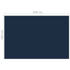 Greatstore fekete és kék napelemes lebegő PE medencefólia 600 x 400 cm