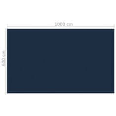 shumee fekete és kék napelemes lebegő PE medencefólia 1000 x 600 cm