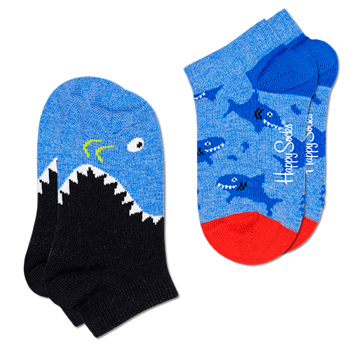 Happy Socks 2pack fiú zokni, Shark Low Sock
