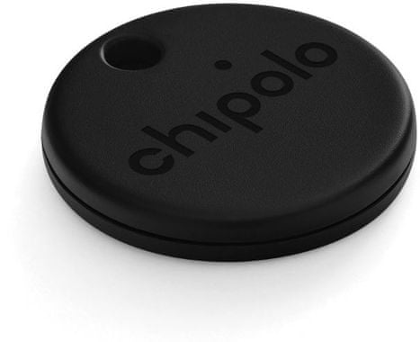 Chipolo ONE - Bluetooth lokátor fekete, kis medál, hangjelzéssel, hatótávolság 60 m helyvédelem stílusos megjelenés névtelen telefon jel keresés néma üzemmódú alkalmazás csengési tartománya vezeték nélküli szelfi redőny Widget