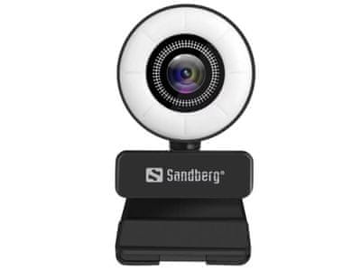 Sandberg Streamer Webcam 1080P (134-21 webkamera Full HD 1920 × 1080 webkamera beépített sztereó mikrofon autofókusz 2Mpx fényképek