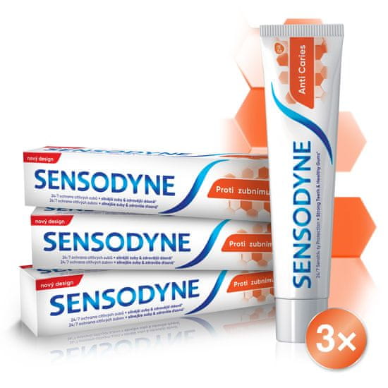 Sensodyne Anti Caries fogszuvasodás elleni fogkrém, 3x 75ml