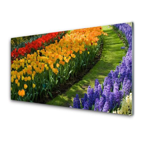  tulup.hu Üvegkép Tulipán virágok kert 100x50 cm