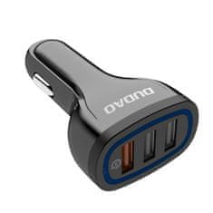 DUDAO R7S autós töltő 3x USB QC 3.0 2.4A 18W, fekete