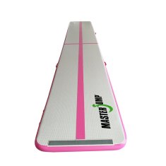 Masterjump Airtrack felfújható tornaszőnyeg 600 x 100 x 10 cm - szürke - rózsaszín