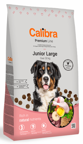 Calibra Dog Premium Line Junior Large, 12 kg, NEW