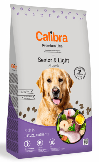 Calibra Dog Premium Line Senior & Light, 12 kg, NEW