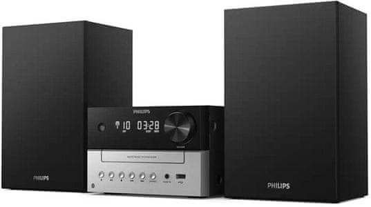 modern mikrorendszer Philips tam3205 bluetooth cd meghajtó aux bemenetben usb usb töltés led kijelző 18w power rms basszus reflex hangszórók digitális hangvezérlés hangjavítás led kijelző funkció ébresztőóra
