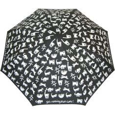 Blooming Brollies Női mechanikus összecsukható esernyő Flat Macskák CFCF