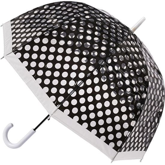 Blooming Brollies Női botesernyő Clear Dome Stick with Black polka dots POESBW