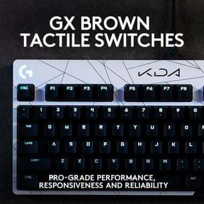 Logitech G Pro, GX Brown, K/DA, US (920-010077) gamer GX Brown mechanikus kapcsolók
