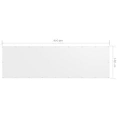 Greatstore fehér oxford-szövet erkélyparaván 120 x 400 cm