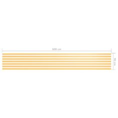 shumee fehér-sárga oxford-szövet erkélyparaván 90 x 600 cm