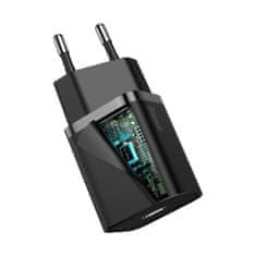 BASEUS Super Si hálózati töltő adapter USB-C 1C PD 20W, fekete