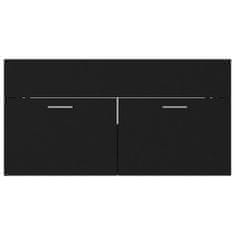 Greatstore fekete forgácslap mosdószekrény 90 x 38,5 x 46 cm