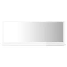shumee magasfényű fehér forgácslap fürdőszobai tükör 90x10,5x37 cm