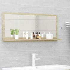 Greatstore sonoma-tölgy színű forgácslap fürdőszobai tükör 90x10,5x37cm