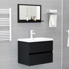Greatstore fekete forgácslap fürdőszobai tükör 60 x 10,5 x 37 cm