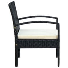 shumee fekete polyrattan kerti szék párnával