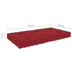 Greatstore burgundi vörös pamut raklapbútor padlópárna 73 x 40 x 7 cm