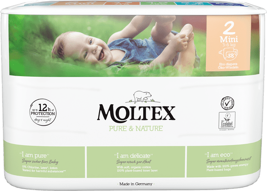 MOLTEX Pelenka Pure & Nature Mini 3-6 kg - gazdaságos csomagolás (4 x 38 db)