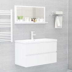 shumee magasfényű fehér forgácslap fürdőszobai tükör 80 x 10,5 x 37 cm