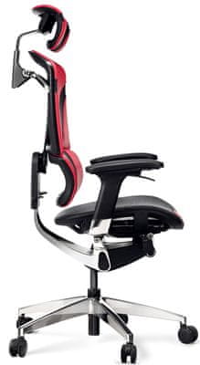 Diablo-Chairs V-Dynamic, fekete/piros /(5902560335439) csúsztatható ülés, a fejtámla beállítása, háttámla, kartámasz, gumikerekek