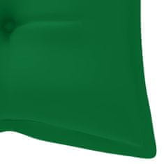 Greatstore tömör tíkfa hintaágy zöld párnával 120 cm
